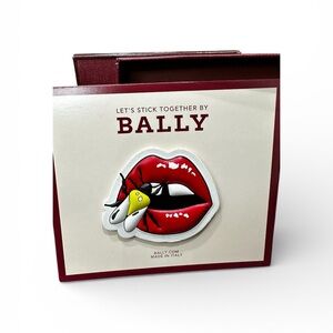 Bally “Let’s Stick Together” Leather Sticker | Lips & Fly | New in Box